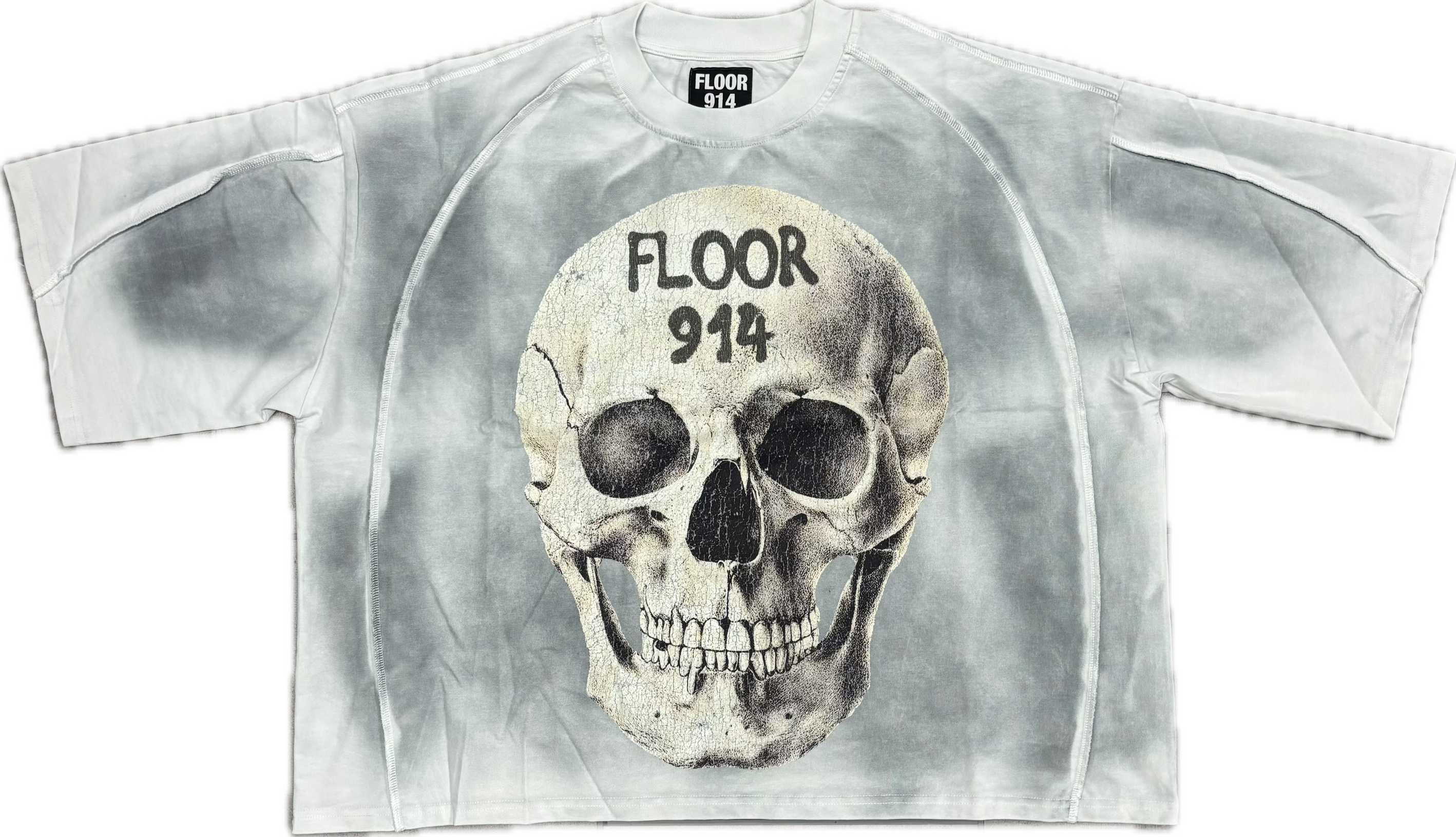 Floor 914 Oversized Skull Tee White 