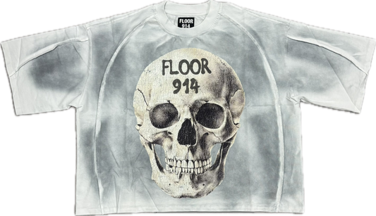 Floor 914 Oversized Skull Tee White 