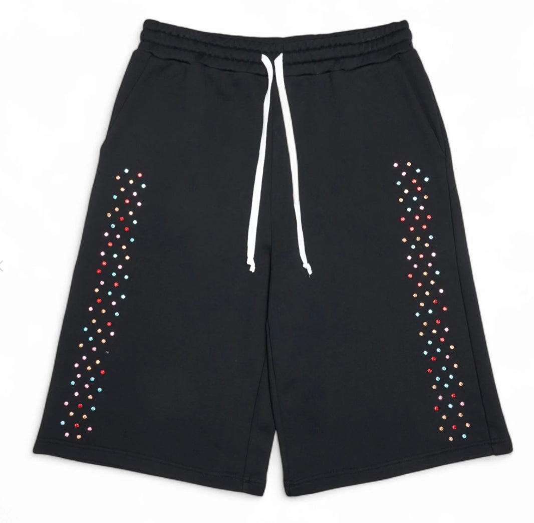 Crystal Cactus Sweat Shorts - Black