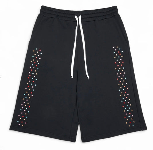 Crystal Cactus Sweat Shorts - Black