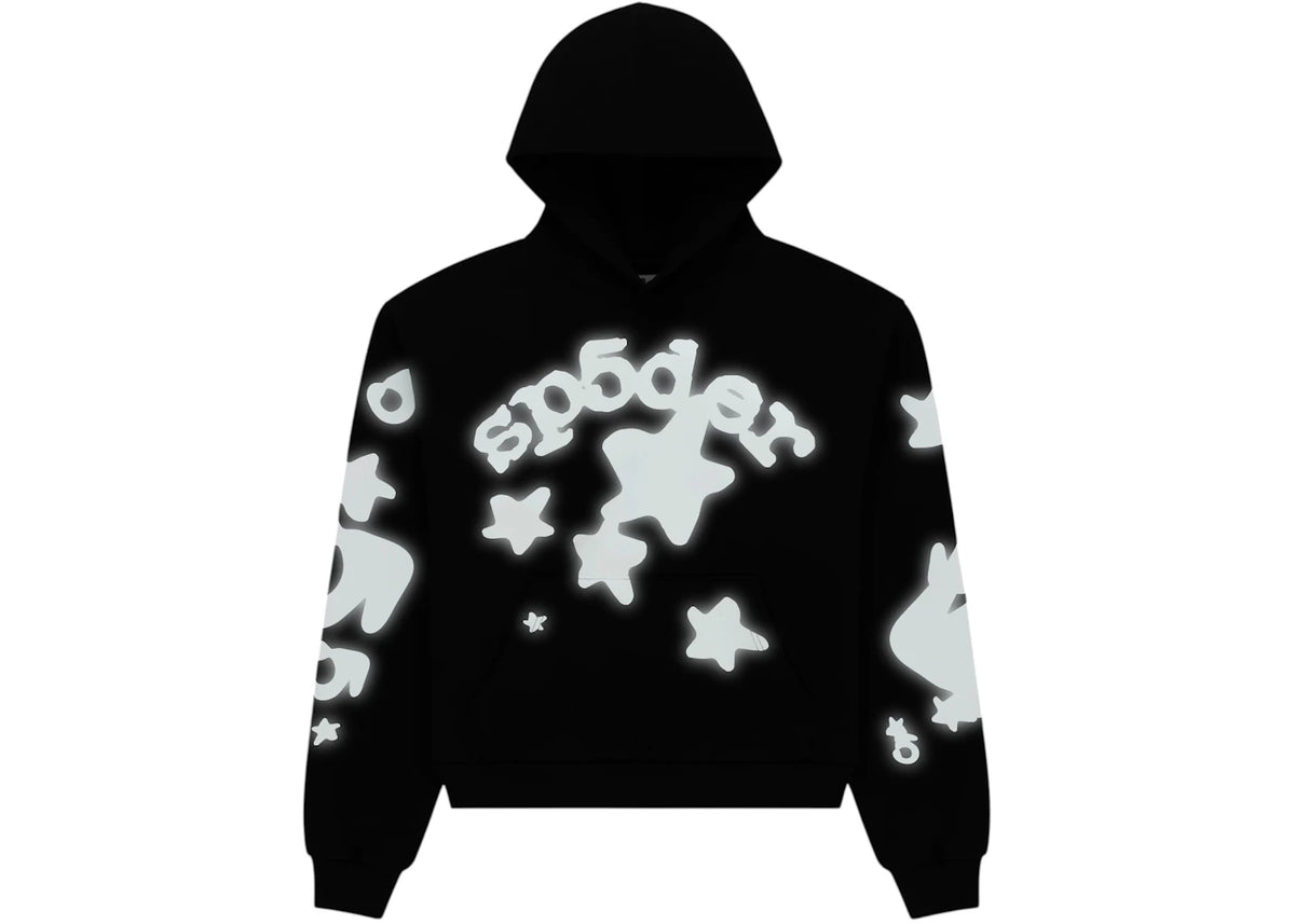 Sp5der Reflective Beluga Hoodie Black