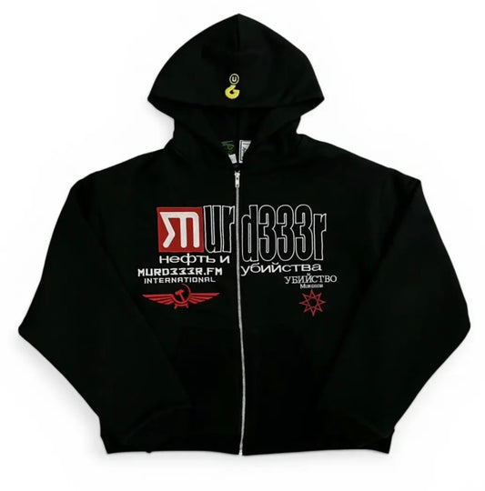 Greedy Unit × murd333r.fm Greedy Unit X Murd333r FM Zip Up