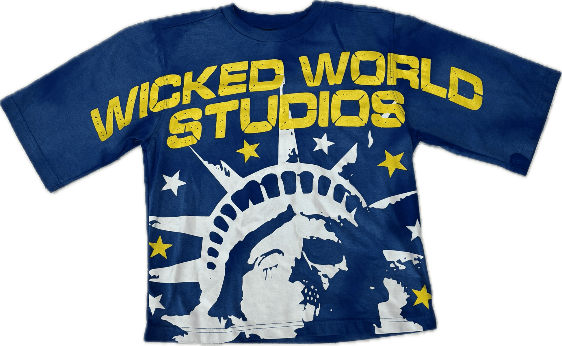 Wicked World Studio Cropped Tee Blue